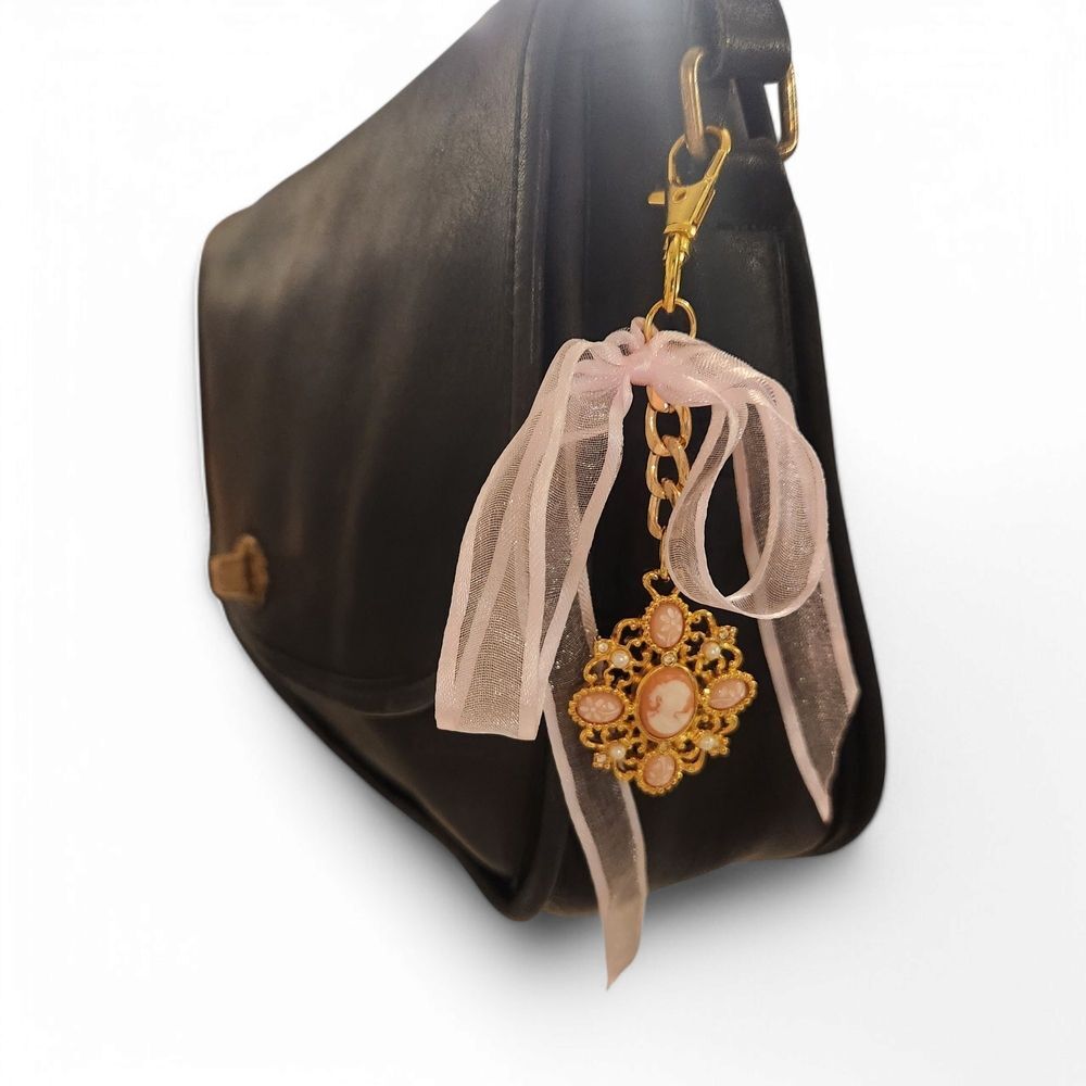 Handmade upcycled vintage cameo handbag charm
